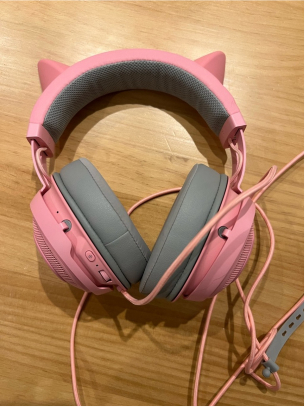 Razer Kraken Kitty Pink Grey Cat Ear Gaming Headset Headphones Wired Y2K Scene